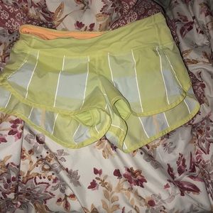 highlighter colored lululemon shorts size 2
